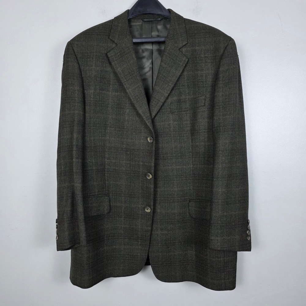 Loro Piana Jack Victor Mens 44R Plaid Wool Sport Coat Blazer Zelander Lindenwood